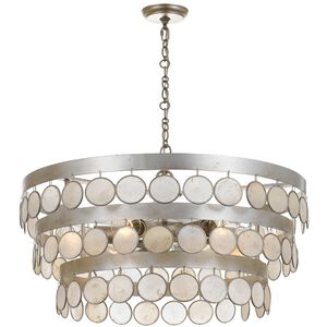 Coco 6 Light 22 inch Antique Silver Chandelier Ceiling Light