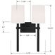 Bromley Bath Wall Light in Black Forged
