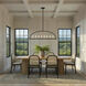 Abbott 8 Light 42 inch Black Linear Chandelier Ceiling Light in Antique White