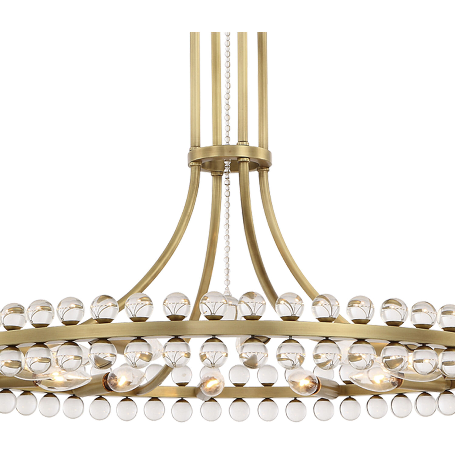Clover 12 Light 28.75 inch Aged Brass Chandelier Ceiling Light