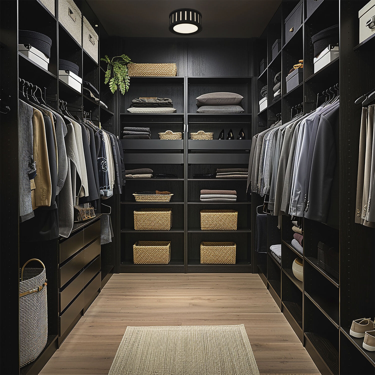 Kendal 2 Light 9.5 inch Black Forged Flush Ceiling Light