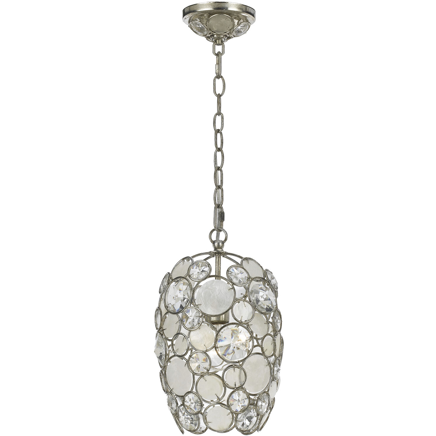 Palla 1 Light 8.5 inch Antique Silver Chandelier Ceiling Light