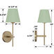 Xavier Bath Sconce Wall Light in Vibrant Gold and Green