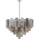 Addis 16 Light 32 inch Polished Chrome Chandelier Ceiling Light in Tronchi Glass Autumn