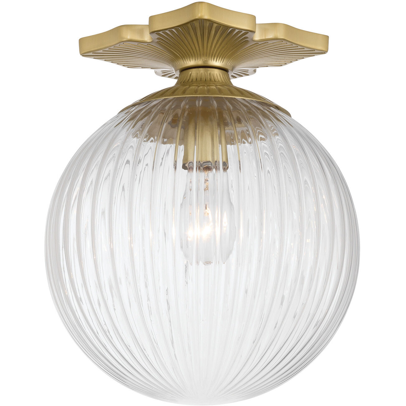 Orly 1 Light 10 inch Aged Brass Semi Flush Ceiling Light