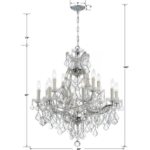 Maria Theresa 13 Light 29 inch Polished Chrome Chandelier Ceiling Light in Clear Hand Cut