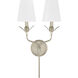 Broche Sconce Wall Light in Antique Silver