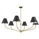 Xavier 6 Light 48 inch Vibrant Gold and Matte Black Chandelier Ceiling Light