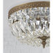 Waltham 3 Light 12 inch Olde Brass Flush Ceiling Light in Clear Italian