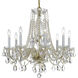 Traditional Crystal 8 Light 26 inch Polished Brass Chandelier Ceiling Light in Clear Hand Cut