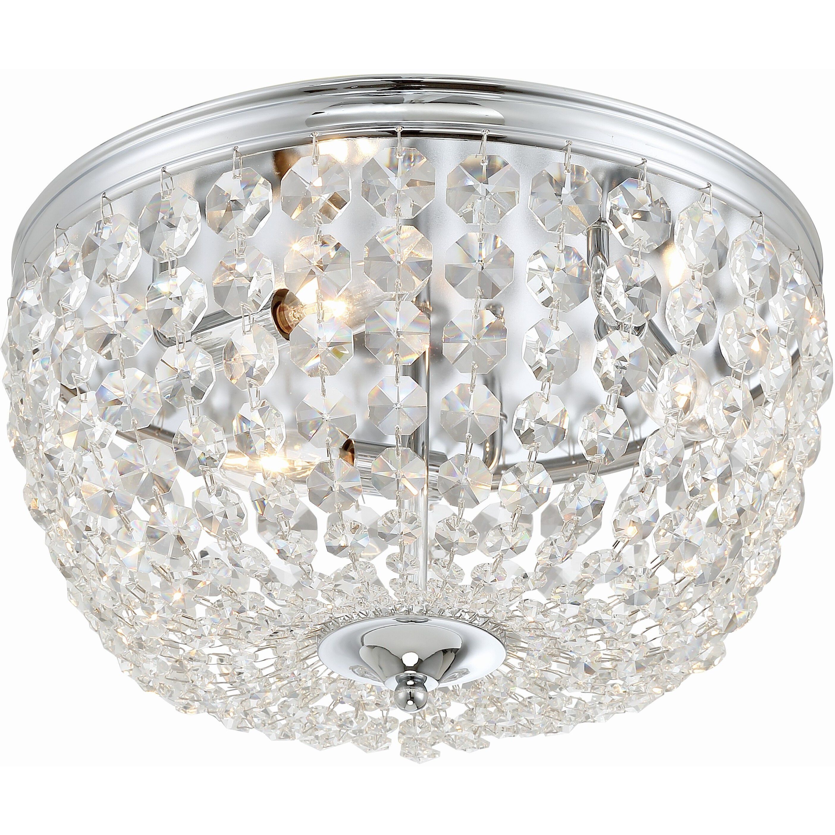 Nola 3 Light 14.25 inch Polished Chrome Flush Ceiling Light