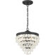 Calypso 3 Light 13 inch Matte Black Mini Chandelier Ceiling Light
