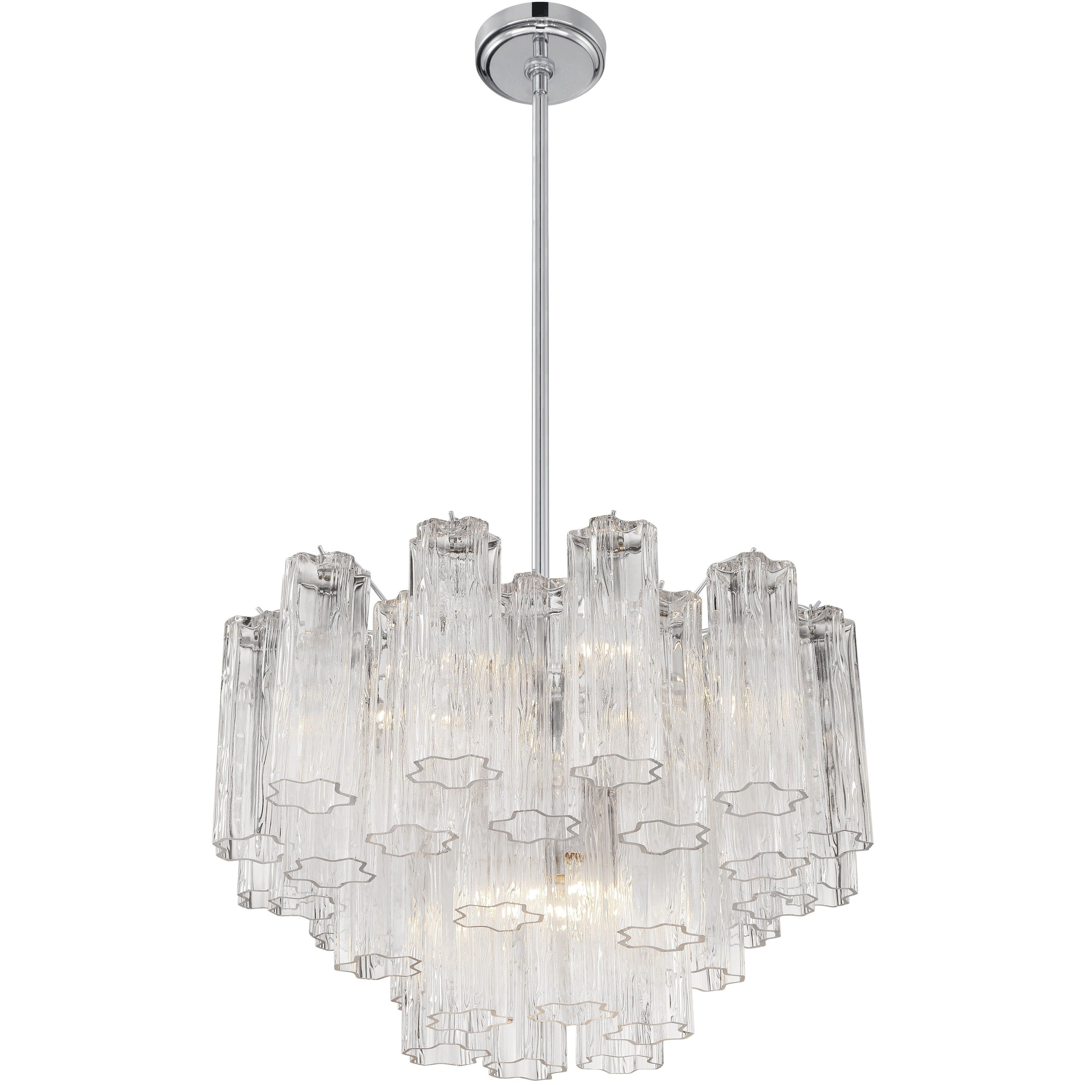 Addis 9 Light 22 inch Polished Chrome Chandelier Ceiling Light in Tronchi Glass Clear