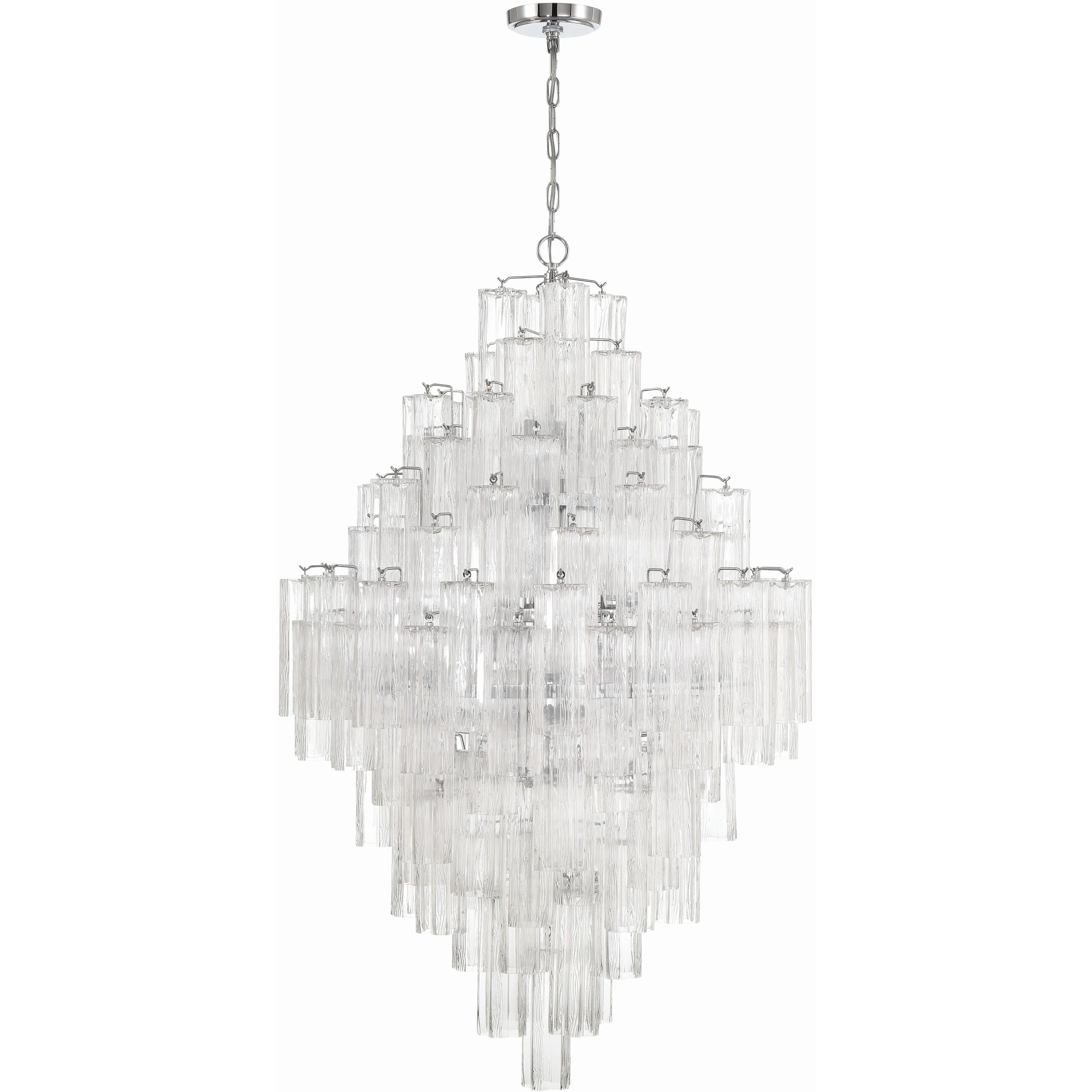 Addis 20 Light 31.5 inch Polished Chrome Chandelier Ceiling Light in Clear