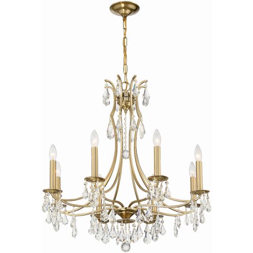 Cedar 8 Light 28 inch Vibrant Gold Chandelier Ceiling Light in Clear Hand Cut