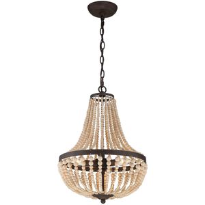 Rylee 3 Light 14 inch Forged Bronze Chandelier Ceiling Light