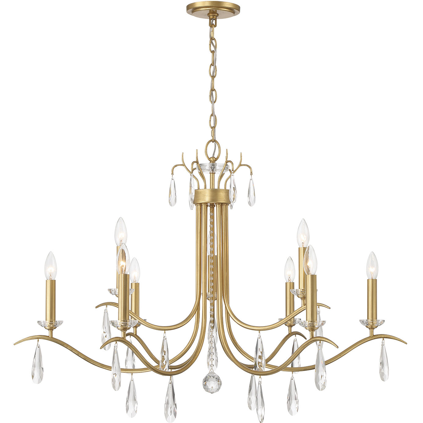 Rollins 9 Light 40 inch Antique Gold Chandelier Ceiling Light