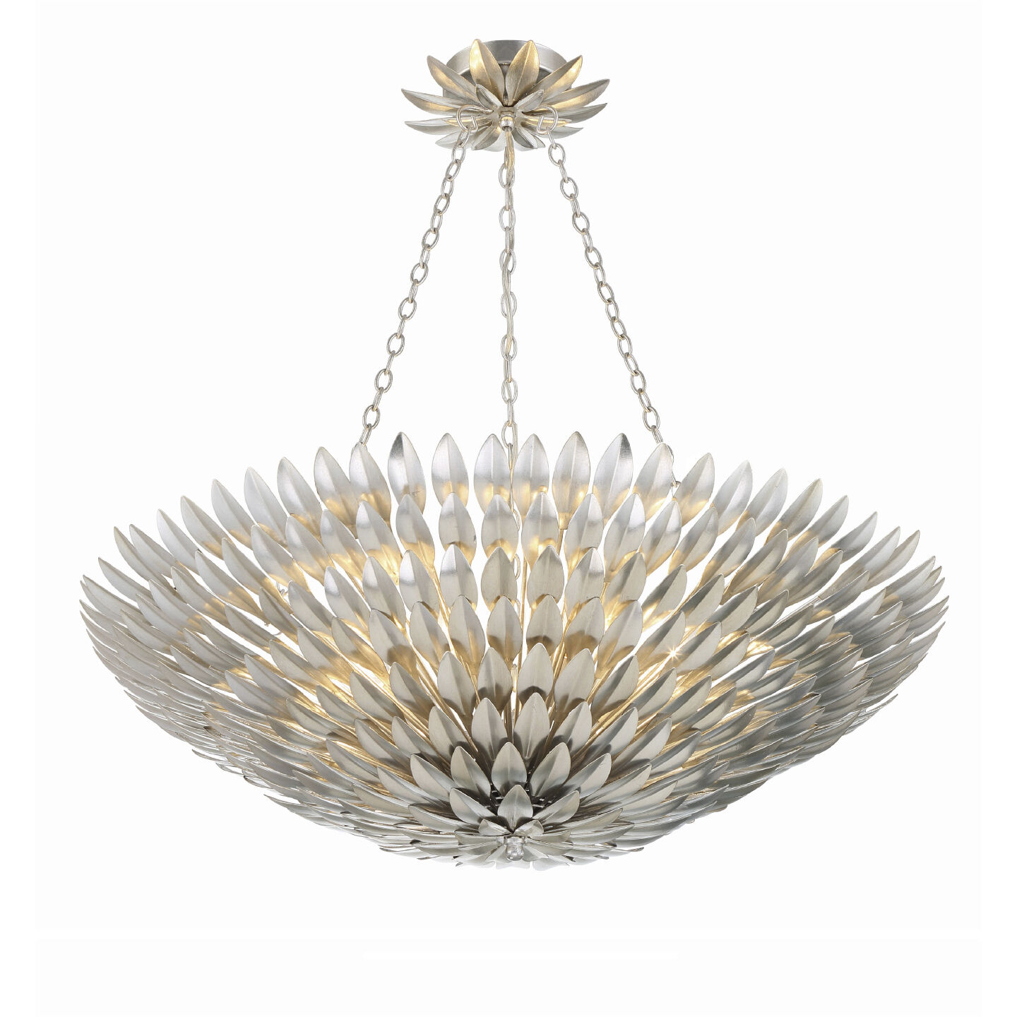 Broche 8 Light 30 inch Antique Silver Chandelier Ceiling Light