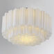 Addis 7 Light 22.25 inch Aged Brass Flush Mount Ceiling Light in Tronchi Glass White