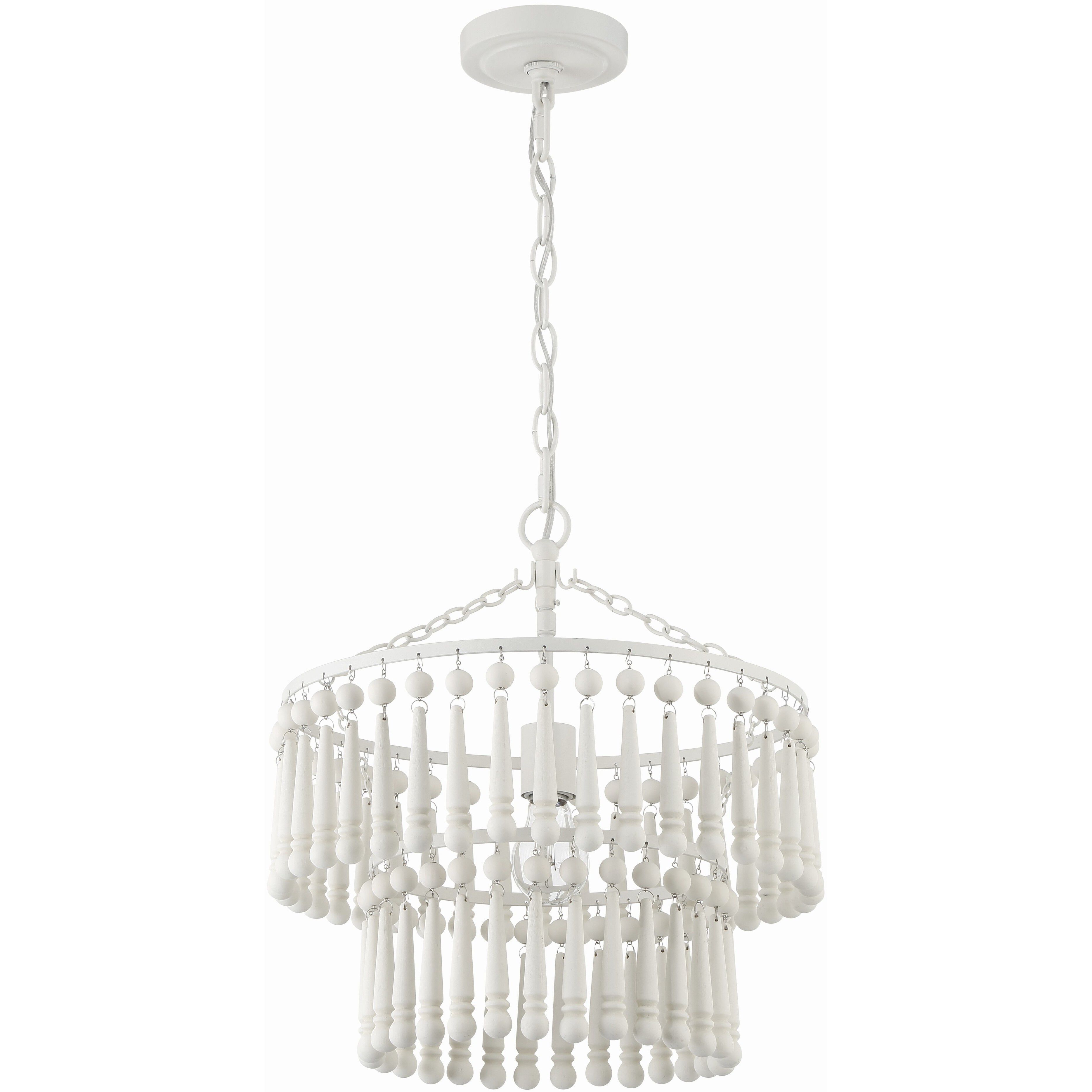 Tiana 1 Light 15.5 inch Matte White Chandelier Ceiling Light