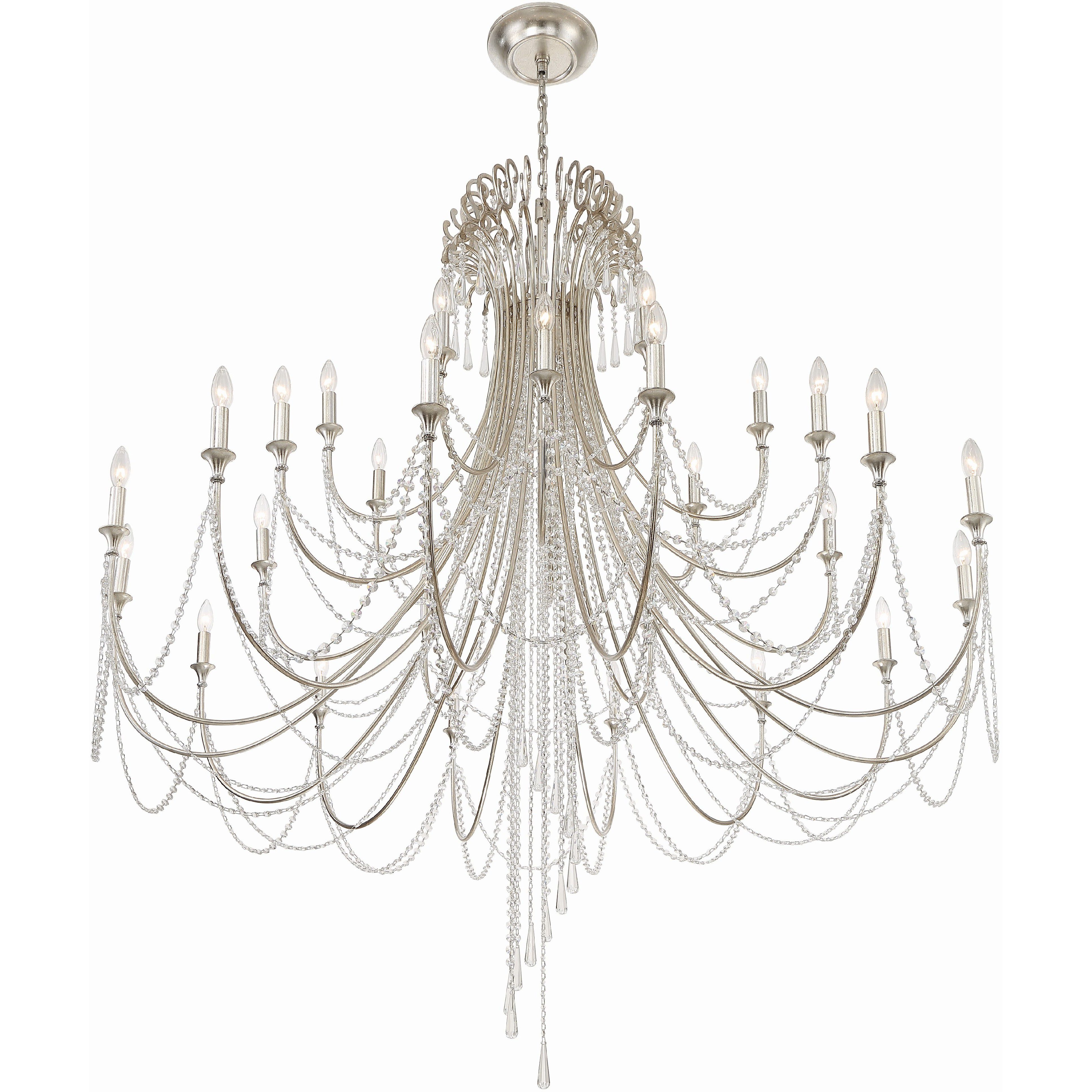 Arcadia 28 Light 61 inch Antique Silver Chandelier Ceiling Light