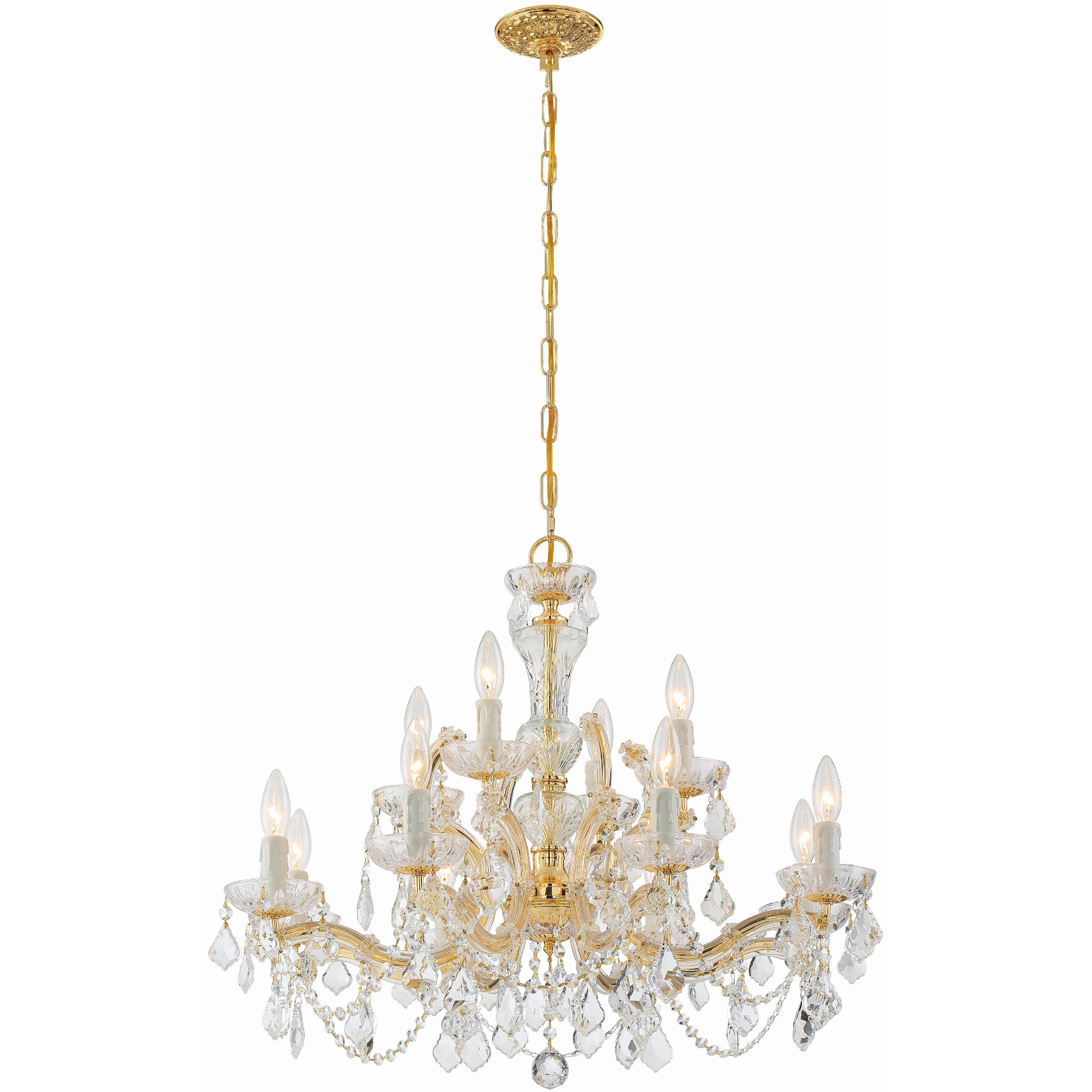 Maria Theresa 12 Light 29 inch Gold Chandelier Ceiling Light in Clear Hand Cut
