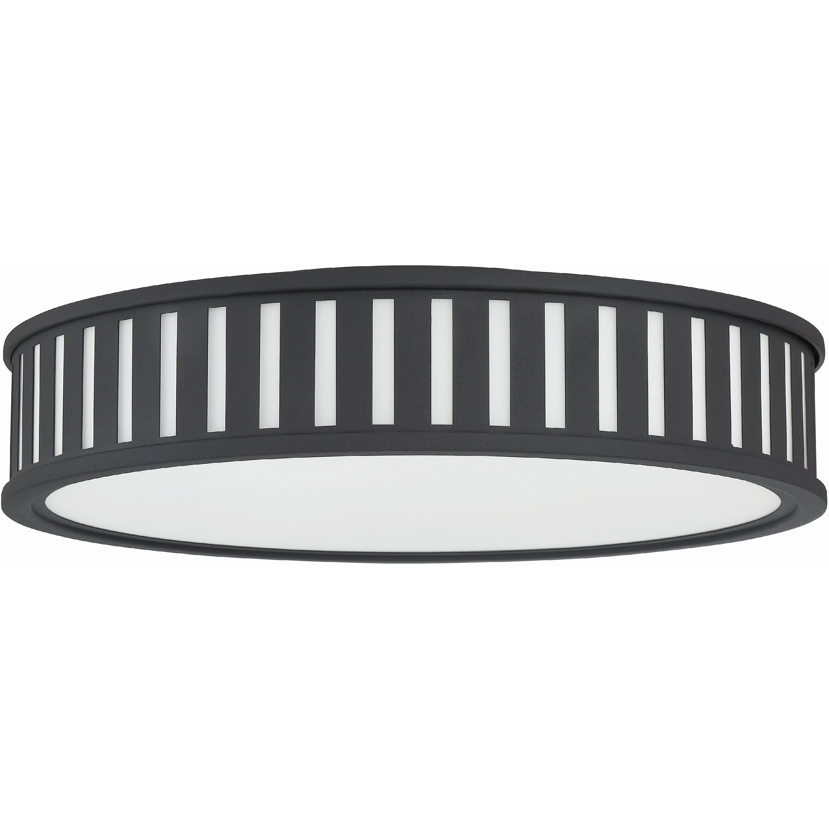 Kendal 4 Light 22.5 inch Black Forged Flush Ceiling Light