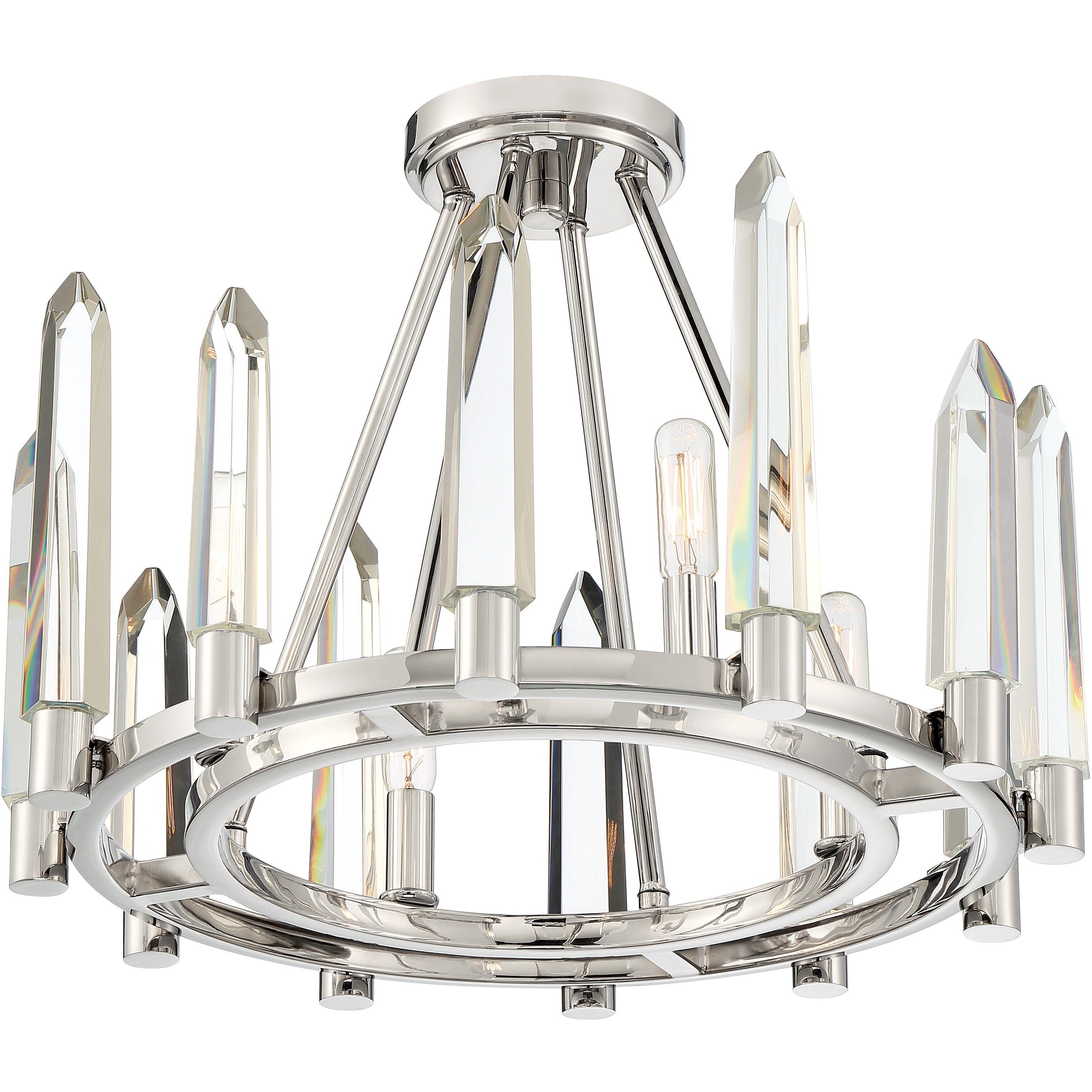Watson 4 Light 18.25 inch Polished Nickel Semi Flush Ceiling Light