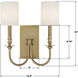 Lloyd Bath Wall Light in Aged Brass