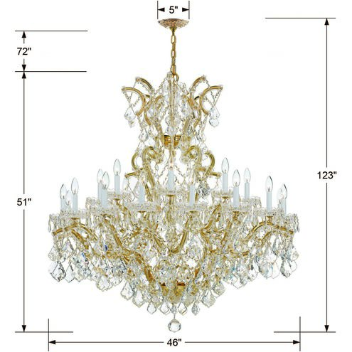 Maria Theresa 25 Light 46 inch Gold Chandelier Ceiling Light in Clear Swarovski Strass