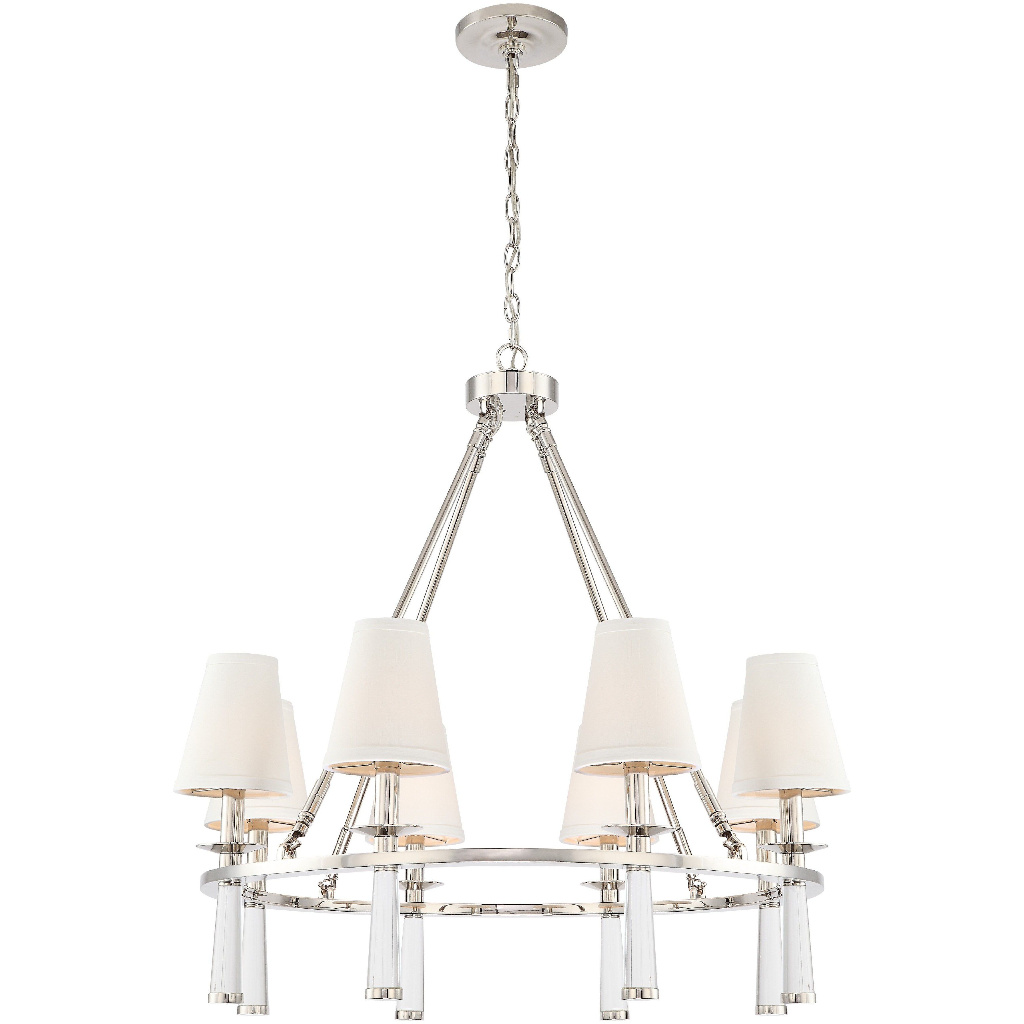 Baxter 8 Light 31.5 inch Polished Nickel Chandelier Ceiling Light