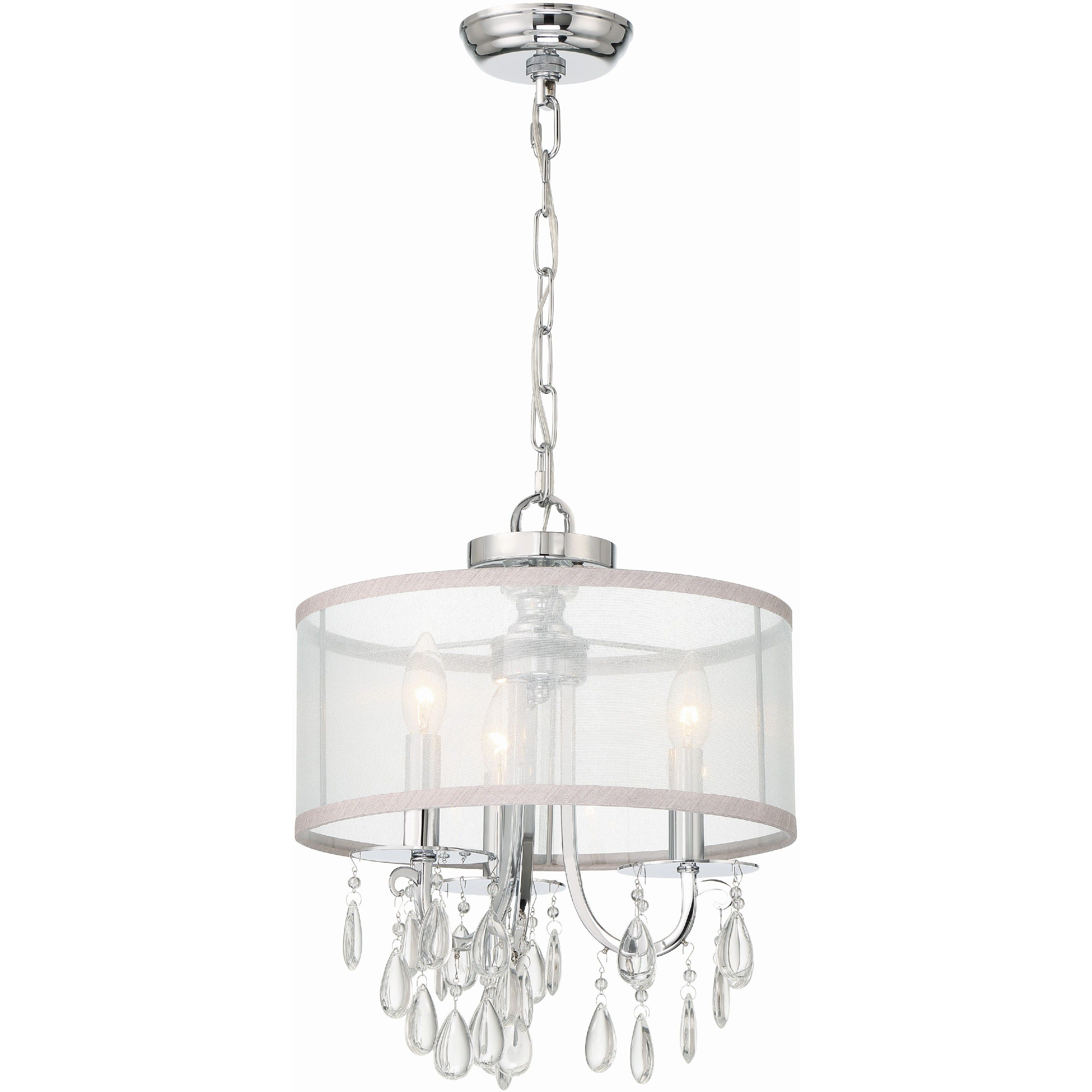 Hampton 3 Light 14 inch Polished Chrome Mini Chandelier Ceiling Light
