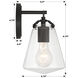 Voss 1 Light 5.75 inch Matte Black Sconce Wall Light