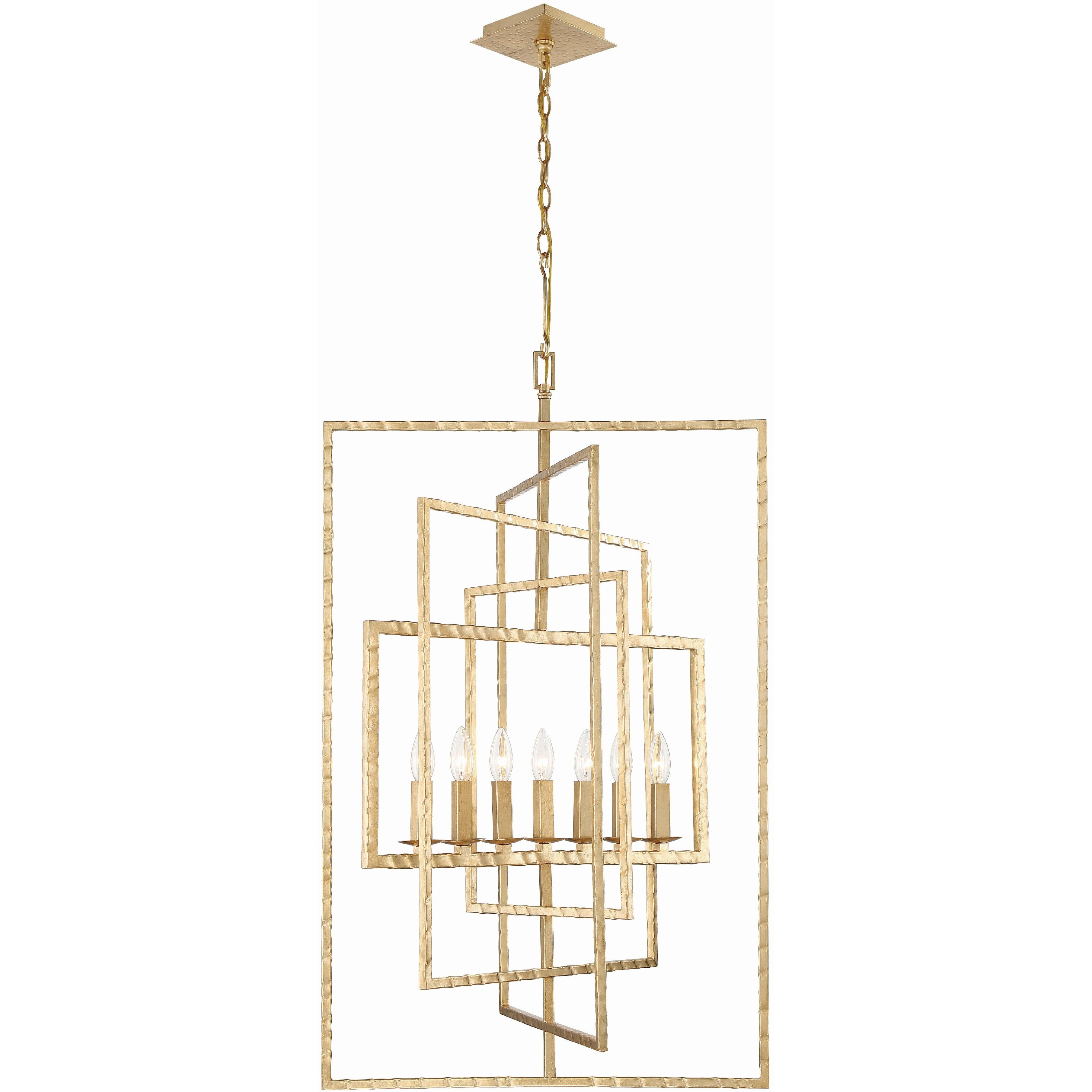 Capri 7 Light 24 inch Antique Gold Lantern Chandelier Ceiling Light