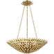 Broche 6 Light 24.5 inch Antique Gold Chandelier Ceiling Light