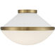 Xander 2 Light 16.25 inch Vibrant Gold Flush Ceiling Light in Vibrant Gold and White