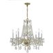 Traditional Crystal 8 Light 26 inch Polished Brass Chandelier Ceiling Light in Clear Hand Cut