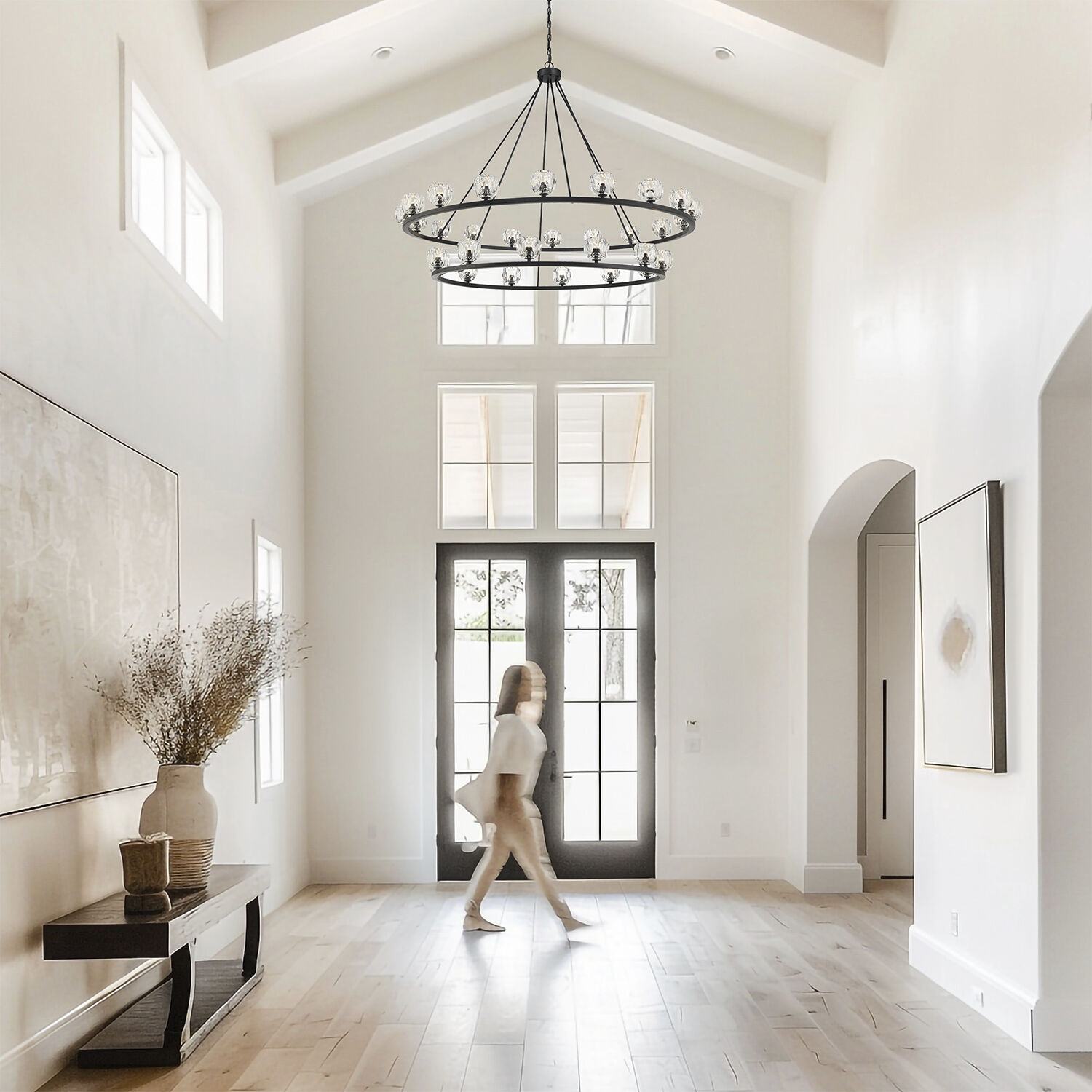 Aragon 30 Light 60 inch Matte Black Chandelier Ceiling Light