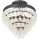 Calypso 3 Light 13 inch Matte Black Semi Flush Ceiling Light