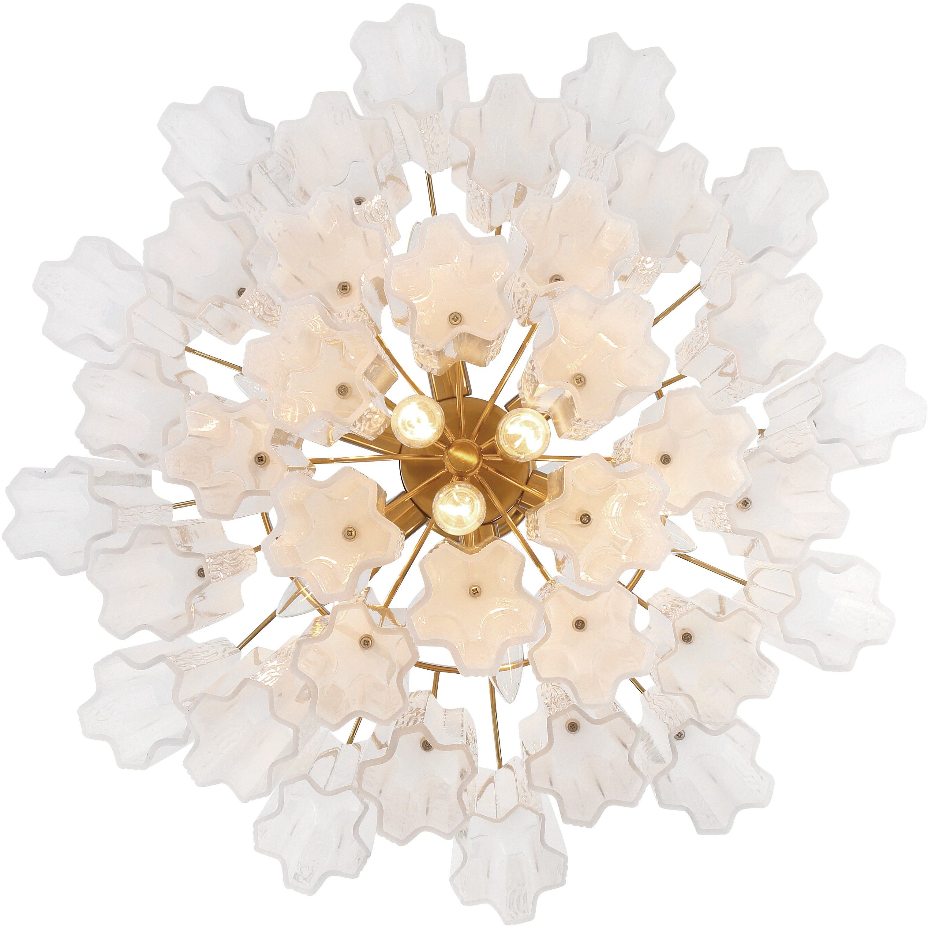 Addis 9 Light 22 inch Aged Brass Chandelier Ceiling Light in Tronchi Glass White