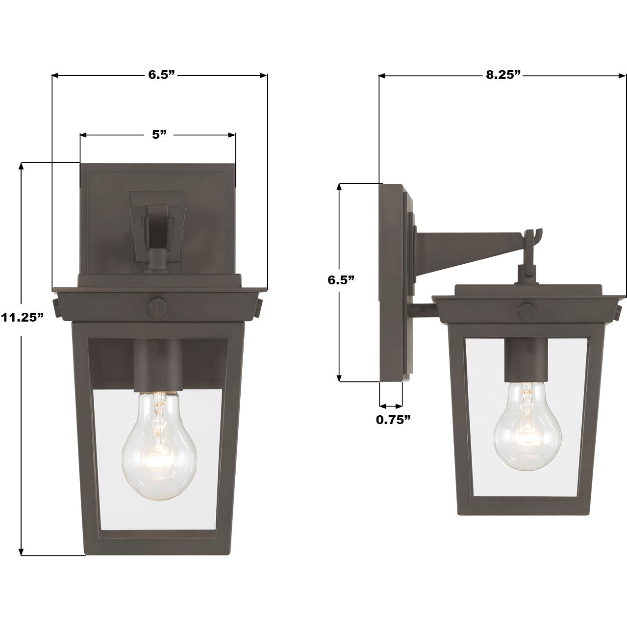 Belmont 1 Light 11.25 inch Twilight Bronze Outdoor Sconce