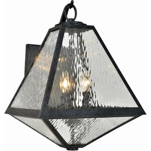 Glacier 3 Light 21 inch Black Charcoal Outdoor Sconce in Water