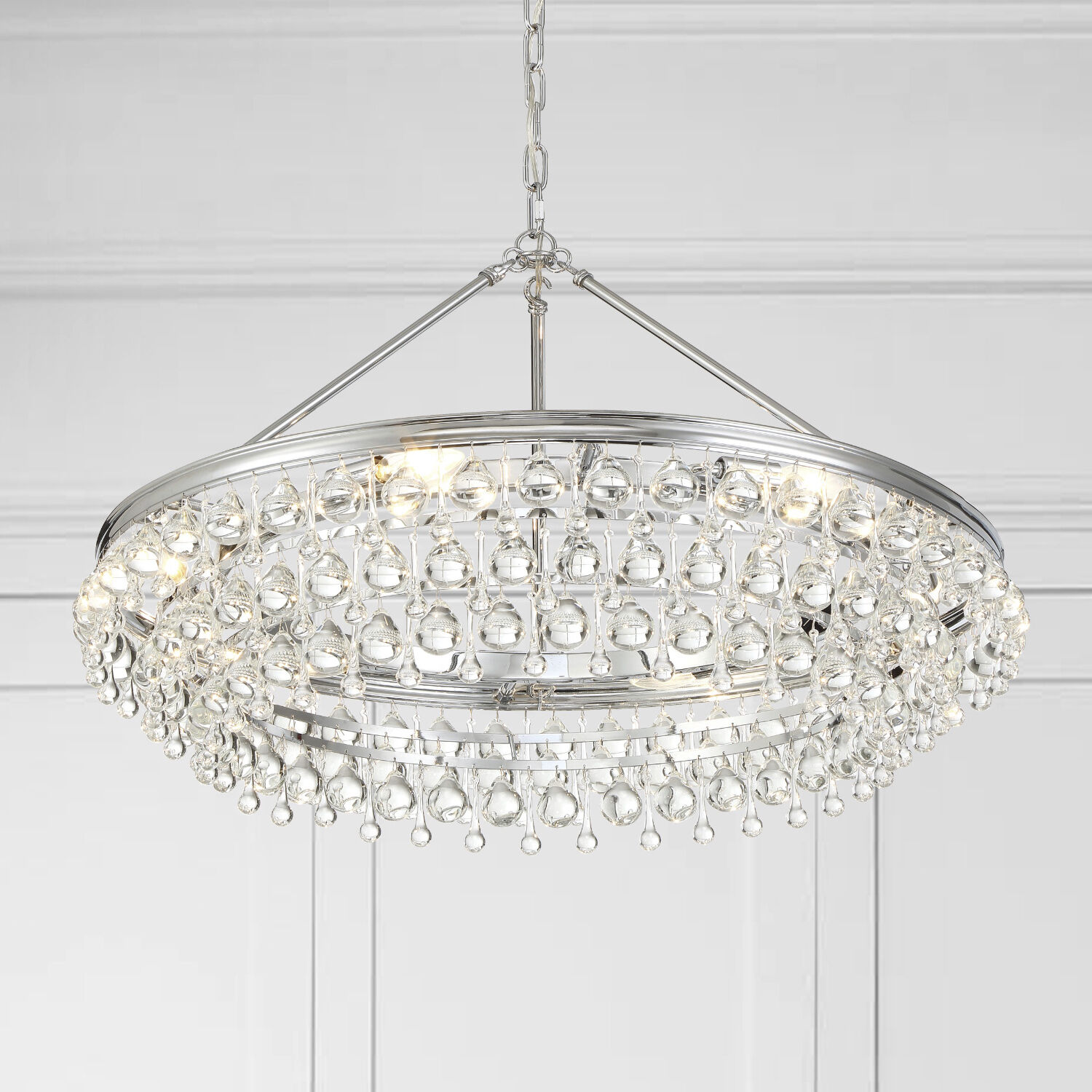 Calypso 6 Light 30 inch Polished Chrome Chandelier Ceiling Light