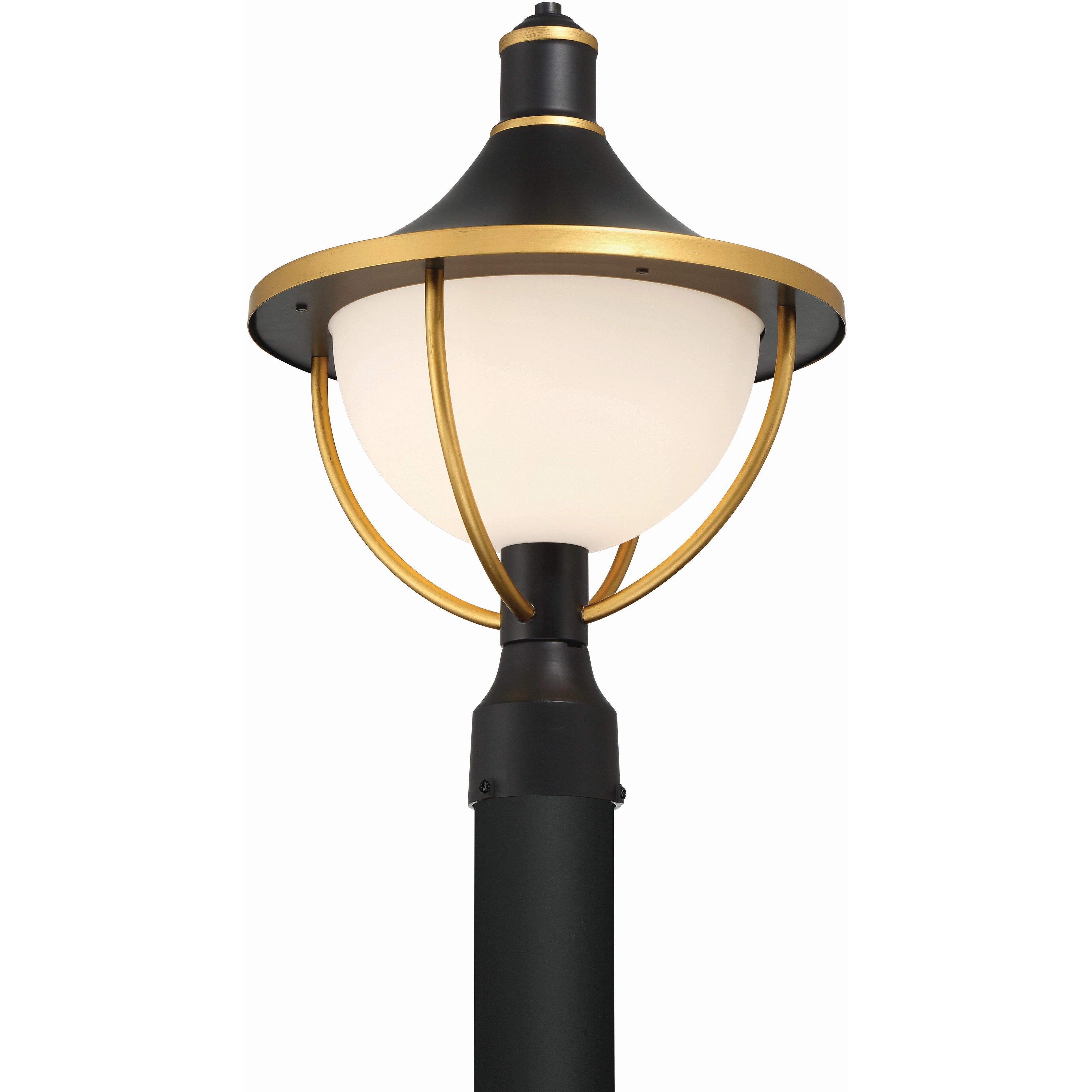 Atlas 1 Light 18.5 inch Matte Black/Textured Gold Outdoor Post