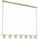 Aragon 7 Light 56 inch Soft Brass Linear Chandelier Ceiling Light