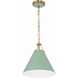 Xavier 1 Light 12 inch Vibrant Gold and Green Mini Pendant Ceiling Light