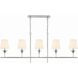 Broche 5 Light 53.5 inch Antique Silver Chandelier Ceiling Light