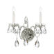 Traditional Crystal 2 Light 14 inch Polished Chrome Wall Sconce Wall Light in Polished Chrome (CH), Clear Hand Cut