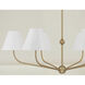 Xavier 6 Light 40 inch Vibrant Gold Chandelier Ceiling Light in Vibrant Gold and White