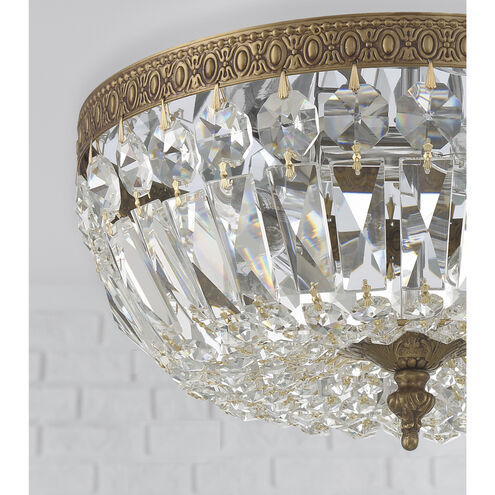 Westbury 3 Light 12 inch Olde Brass Flush Ceiling Light in Clear Spectra